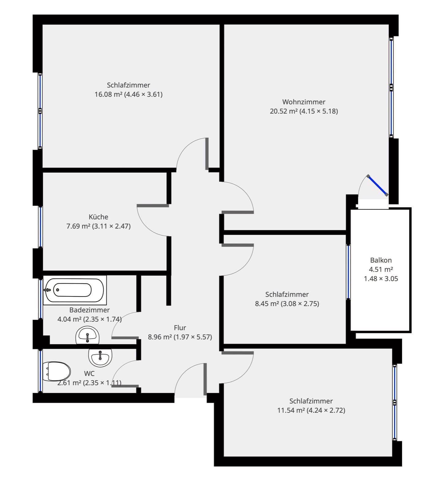 Bild 9 Gut geschnittene, moderne Wohnung | Hambergen in Niedersachsen | 82.11m² | 85.000€