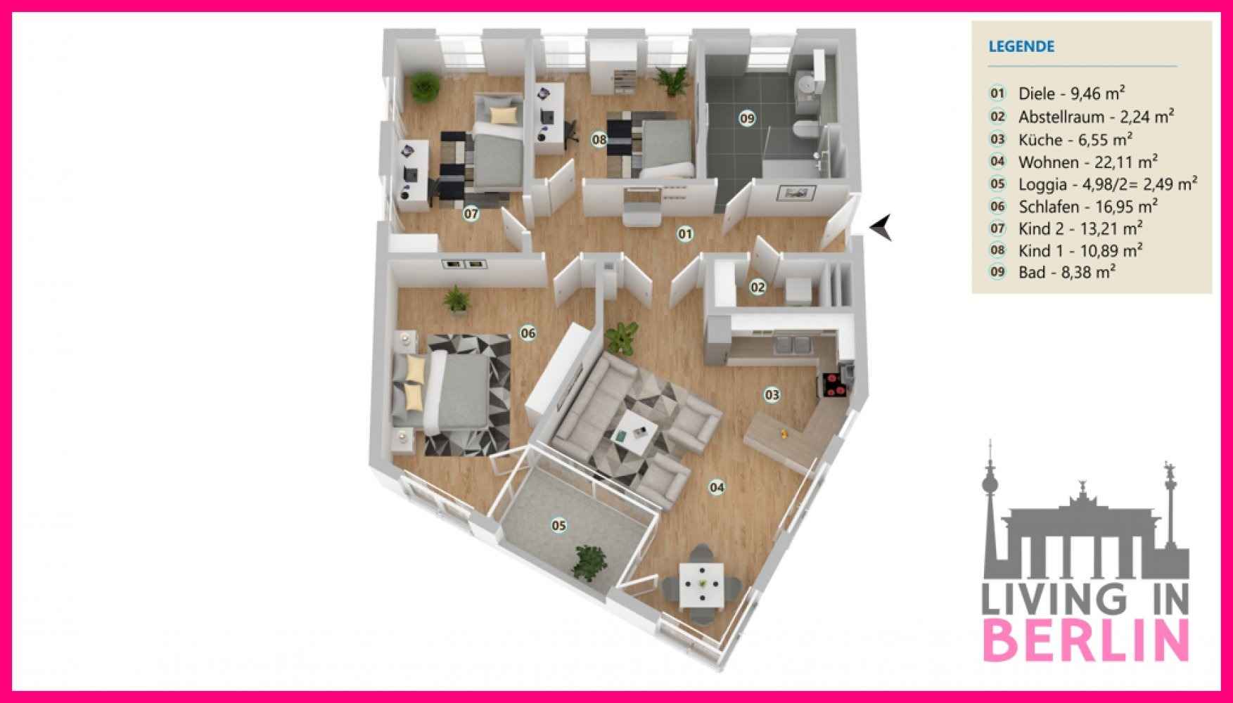 Bild 18 Schöne Neubauwohnung zum Discountpreis | Berlin, Elsengrund | 92.28m² | 499.000€