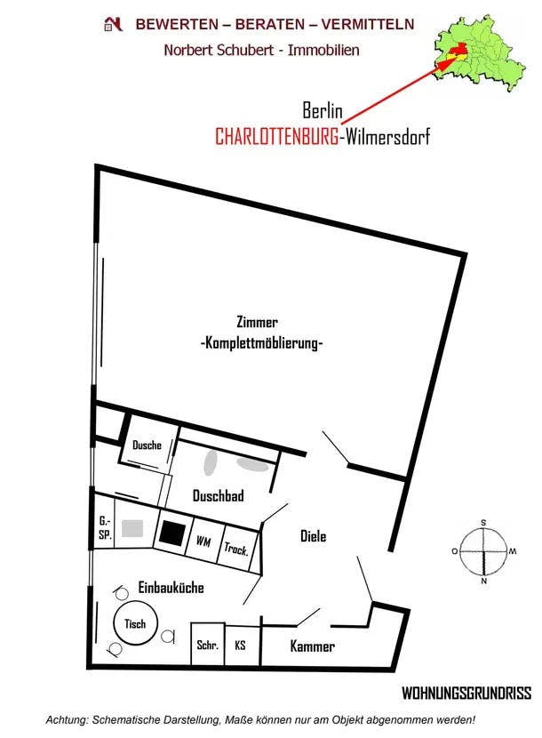 Bild 10 Teilmöblierte Wohnung in Charlottenburg | Berlin | 44m² | 200.000€