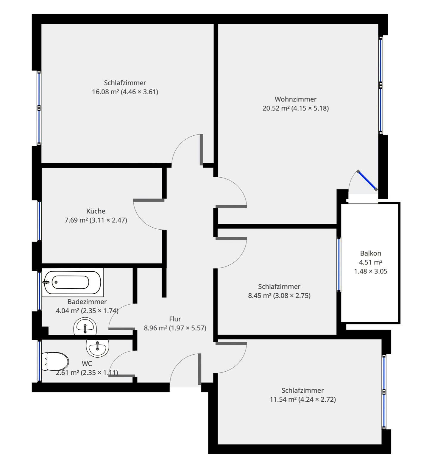 Bild 9 Gut geschnittene, moderne Wohnung | Hambergen in Niedersachsen | 82.11m² | 85.000€